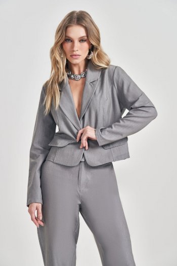 Blazer em Alfaiataria Comfy com Gola Alongada